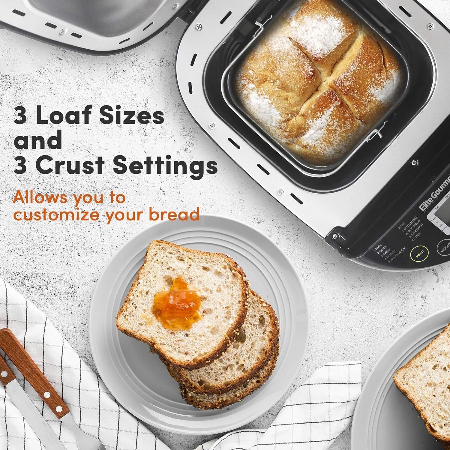 19 Menu Function Bread Maker – Perfect for Gluten-Free, White & Rye Loaves