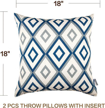 Load image into Gallery viewer, Durable Outdoor Pillows 18x18 - Waterproof and Machine Washable Set of 2