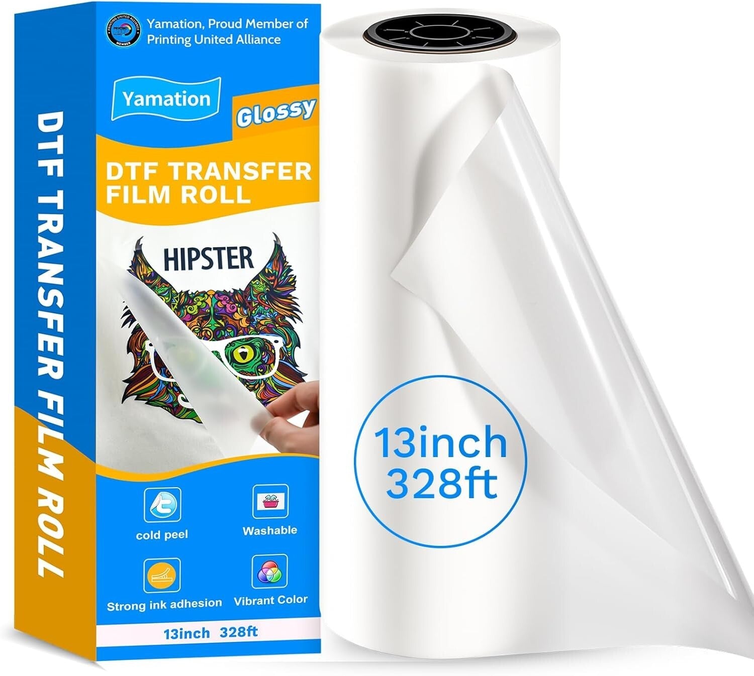Pro-Grade DTF Transfer Film Roll: 13 x 328 Inches for Quality T-Shirt Designs