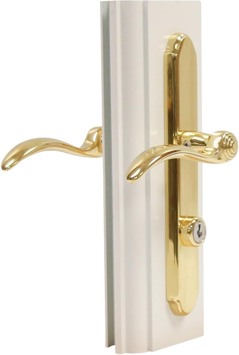 Certified Brass Storm Door Handle Set with Built-In Key Lock & Easy Install