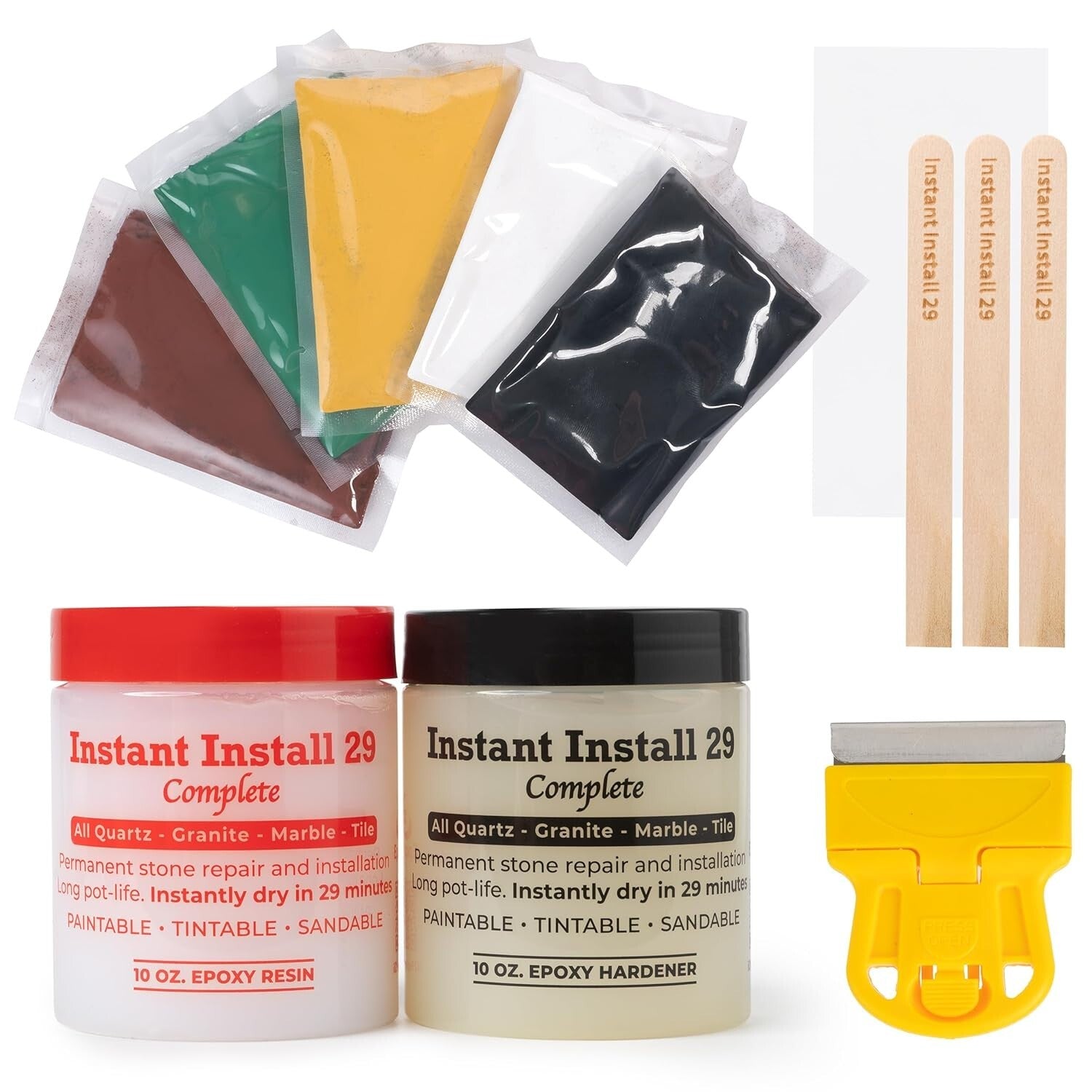 All-in-One 20oz Epoxy Kit for Granite, Marble, and Tile Repairs in 29 Mins