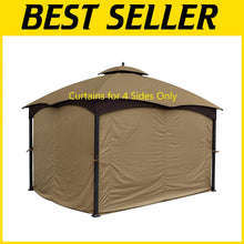 Load image into Gallery viewer, Beige 4-Sided Privacy Curtain Set for 10ft x 12ft Gazebo - Easy Installation