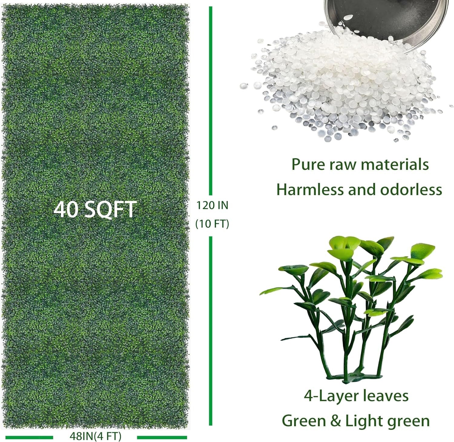 Artificial Boxwood Hedge Roll 48x120 for Beautiful Indoor/Outdoor Privacy