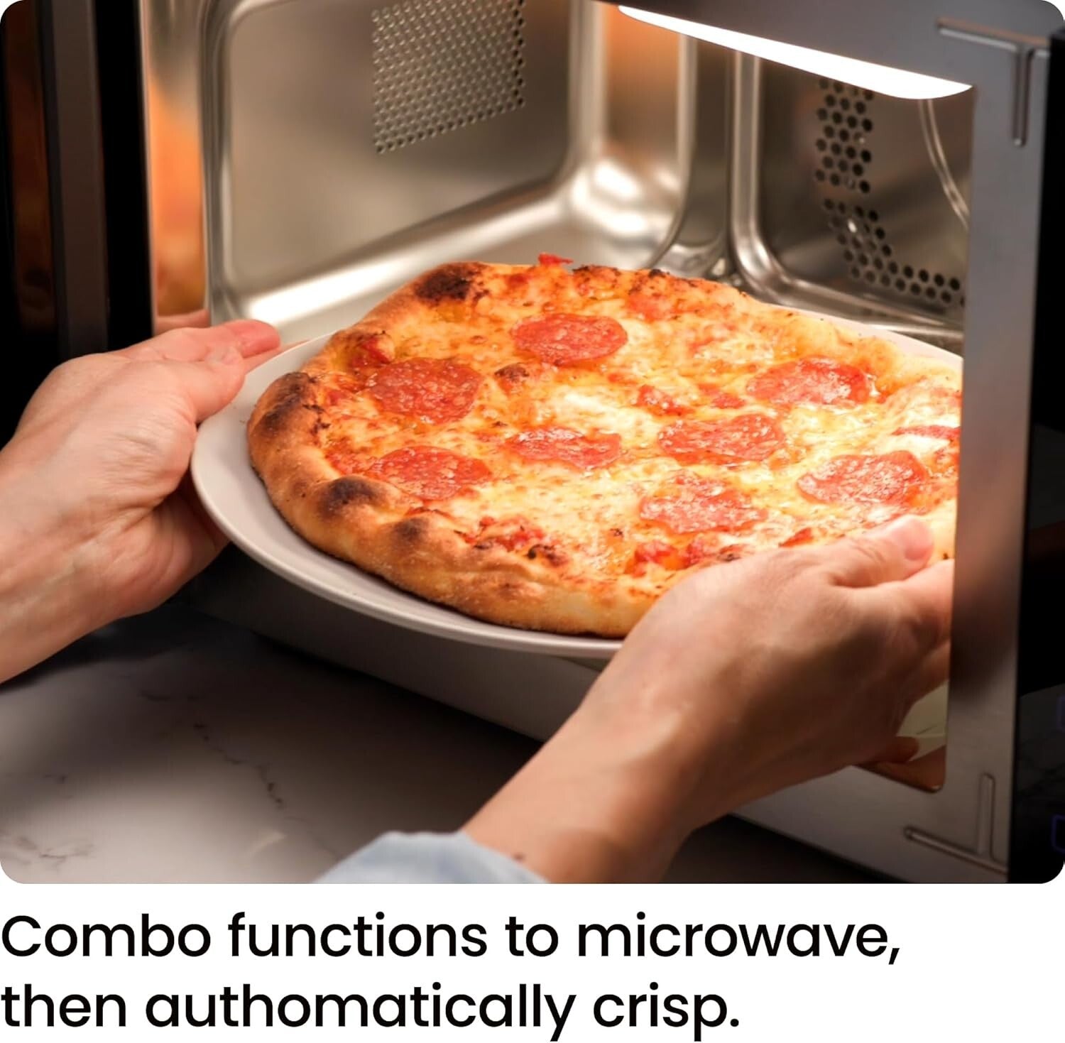 Effortless Cooking with Eco-Friendly Countertop Convection Microwave - 6 Presets
