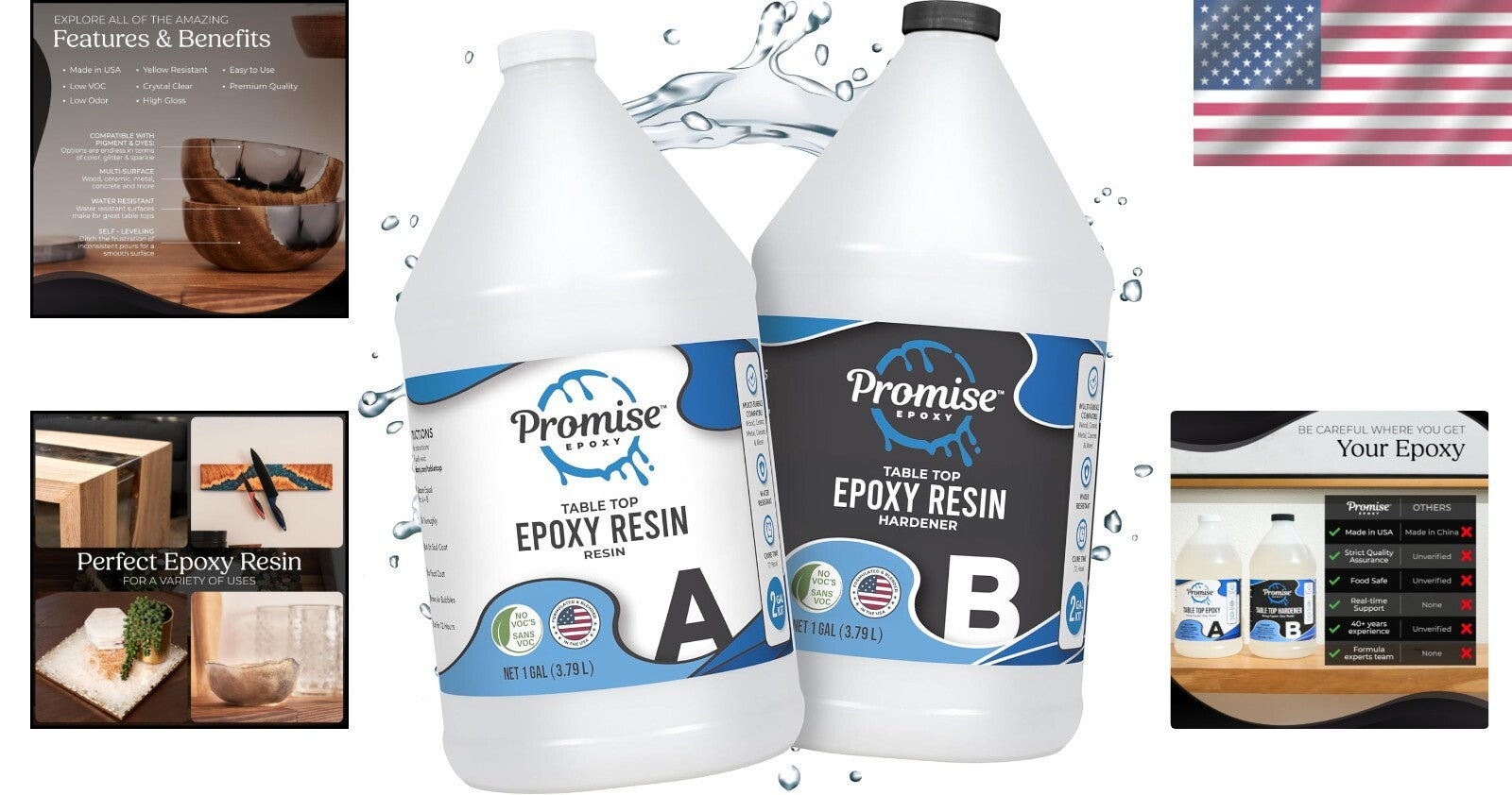 Durable Water-Resistant Epoxy Resin - 2 Gallons of Crystal Clear Perfection