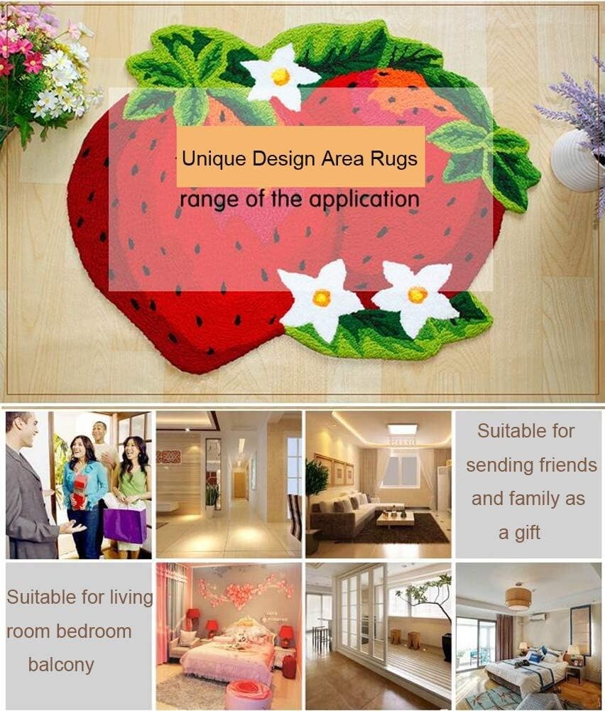 Cute Strawberry-Shaped Non-Slip Bath Mat for Kids - 32x24 Inch Delight