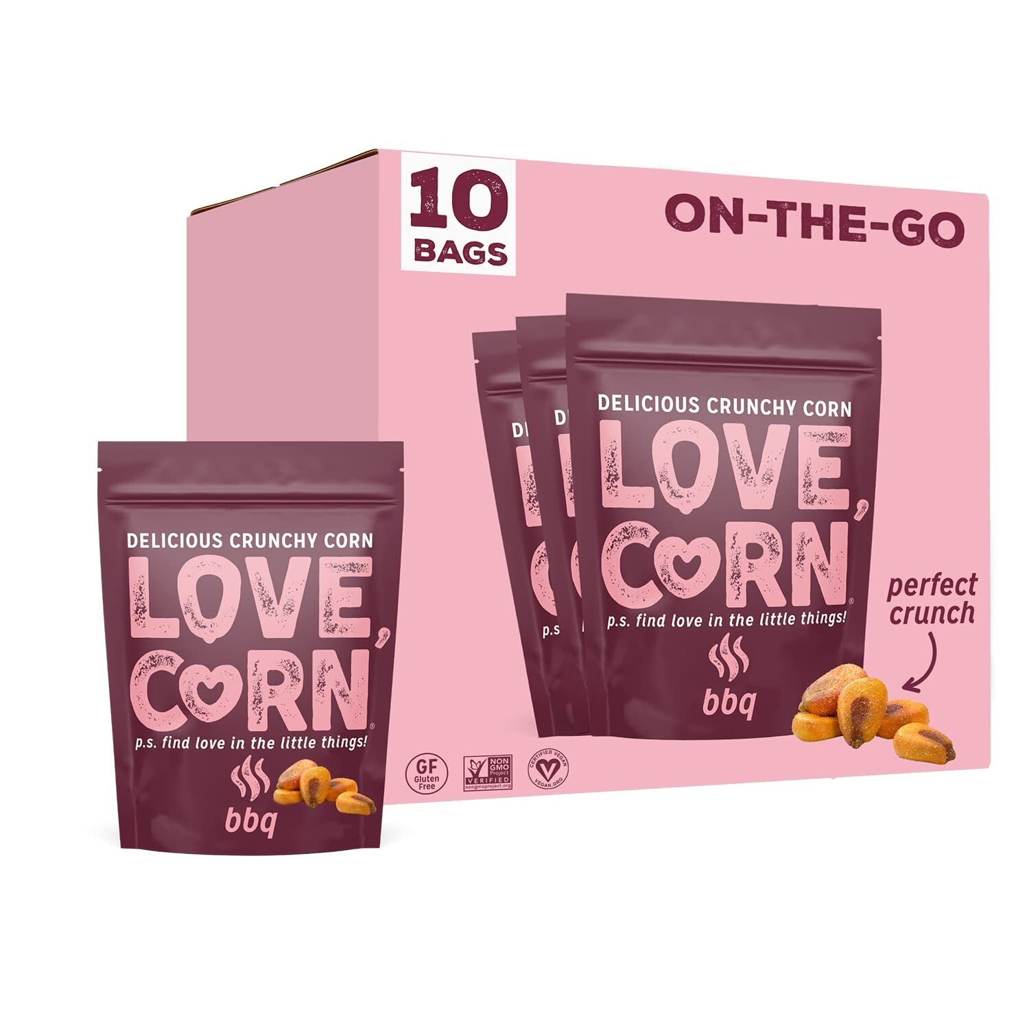 Delicious 1.6oz Crunchy Corn Snack - 10 Bags of Gluten-Free, Non-GMO Goodness