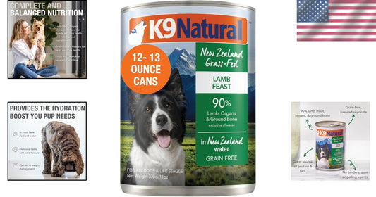 Delicious Lamb Feast Wet Dog Food - 13 Oz Cans, 12 Cans, Healthy Nutrition