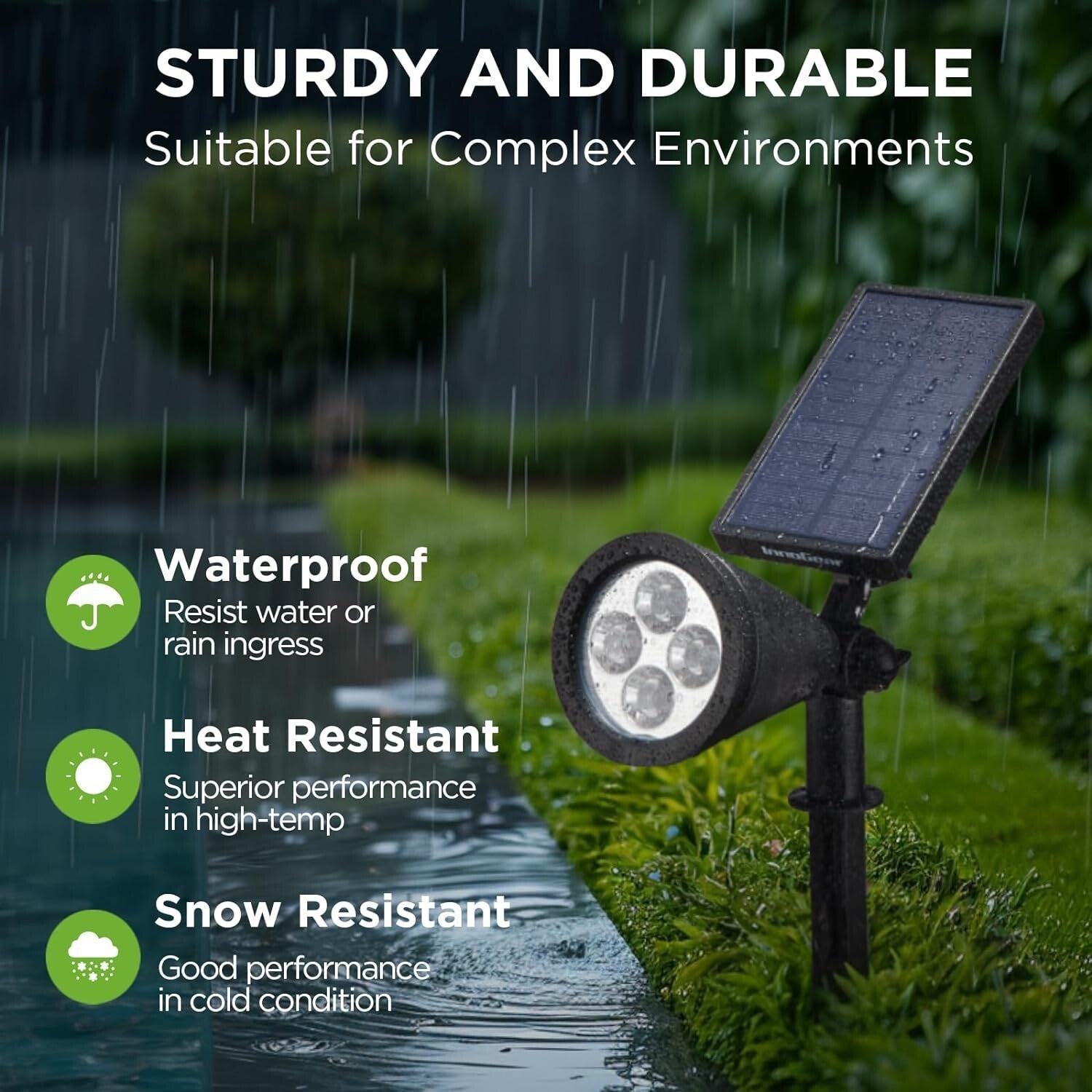 Durable Solar Spotlights for Pathway and Landscape - 6 Pack with Easy Install