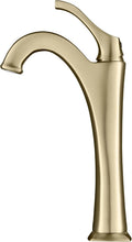 Load image into Gallery viewer, Elegant Brushed Gold Tall Vessel Bathroom Faucet with Pop-Up Drain Included