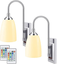 Load image into Gallery viewer, Stylish Cordless LED Wall Lights 2 Pack - Powered by Battery, Remote Controlled