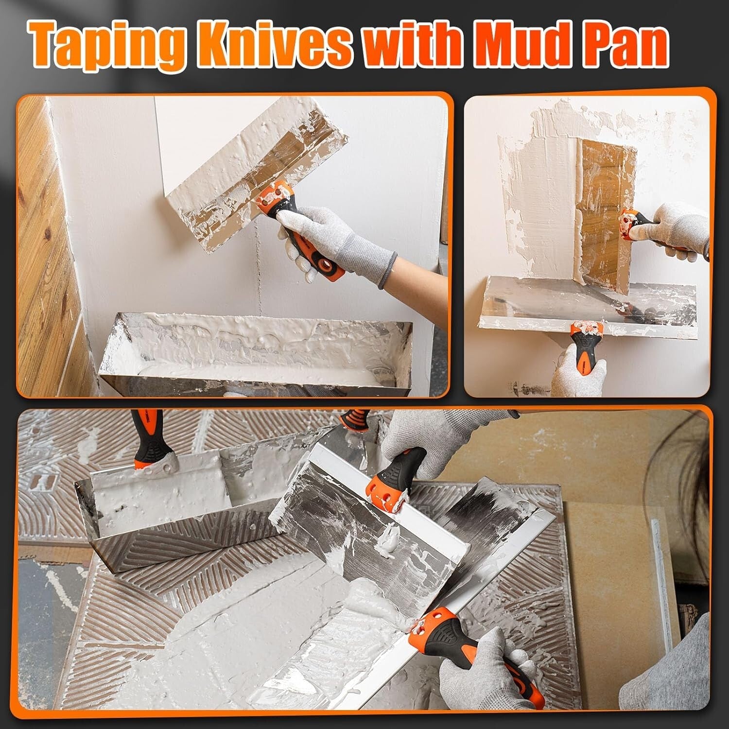 All-in-One 10-Piece Putty Knife & Drywall Scraper Set - Rust-Resistant Tools