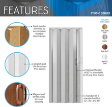 Load image into Gallery viewer, Durable White Accordion Folding Doors - Space-Efficient 32" Design