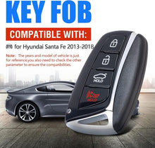 Load image into Gallery viewer, 4 Button Keyless Entry Remote for Hyundai Santa Fe 2013-2018 - Complete Package