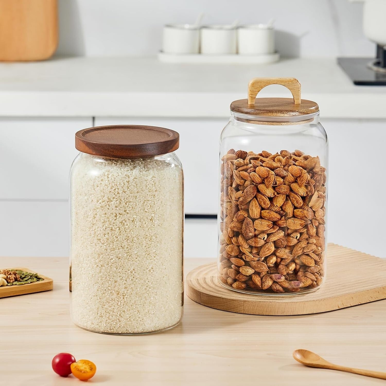 2-Pack Airtight 90oz Glass Jars - Perfect for Laundry Detergent & Pantry Items