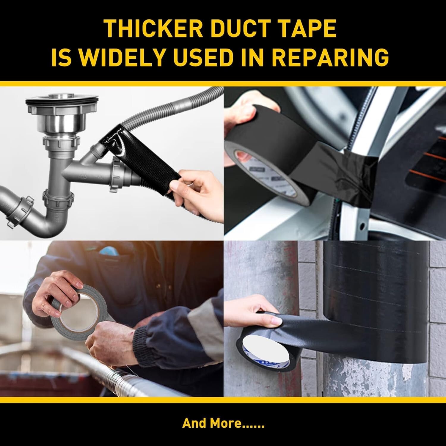 10 Rolls Heavy Duty Duct Tape | 17 Mil No Residue - Perfect for All Weather Use