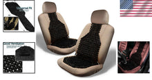 Load image into Gallery viewer, Washable Black Wood Bead Seat Cushions - Ideal for Cars and Office Chairs 2 Pack