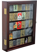 Load image into Gallery viewer, Handcrafted Mahogany Lighter Showcase with Keyed Lock - Perfect for Collectibles