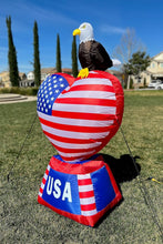 Load image into Gallery viewer, Celebrate July 4th with 5 Ft Inflatable Love Heart &amp; Eagle, LED Lit Decoration