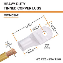 Load image into Gallery viewer, High Conductivity 25 pcs 4/0 AWG Ring Battery Cable Lugs - Non-Insulated Copper