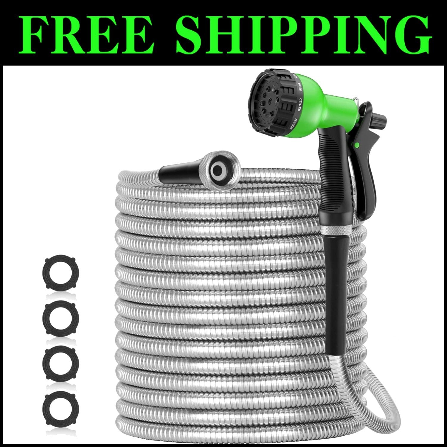 Durable 150ft Garden Water Hose - Tangle-Free, Heavy-Duty with Aluminum Fittings