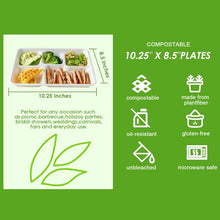 Load image into Gallery viewer, Biodegradable 5-Compartment Paper Plates - Perfect for School Lunches &amp; Parties