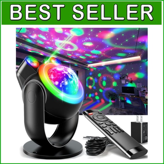 Dynamic Sound Activated Party Lights with Strobe and Star Projector Features