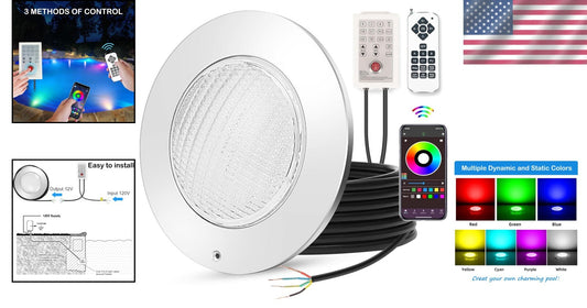 Versatile 54W Color Changing Pool Light - 12V Safe, Waterproof, Modern Design