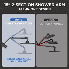 Load image into Gallery viewer, Rainfall Showerhead with Adjustable Height &amp; Anti-Clog Nozzles - Modern Design
