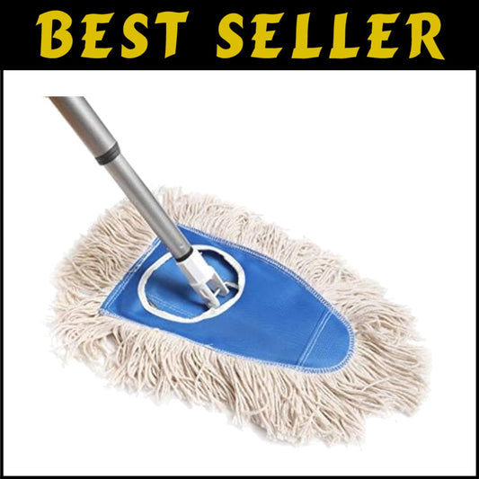 Versatile Cotton Dry Mop with Frame & Adjustable Handle for Hard-to-Reach Areas