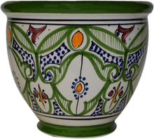 Load image into Gallery viewer, Handcrafted Moroccan Ceramic Planter with Drainage Hole - Multicolor Elegance