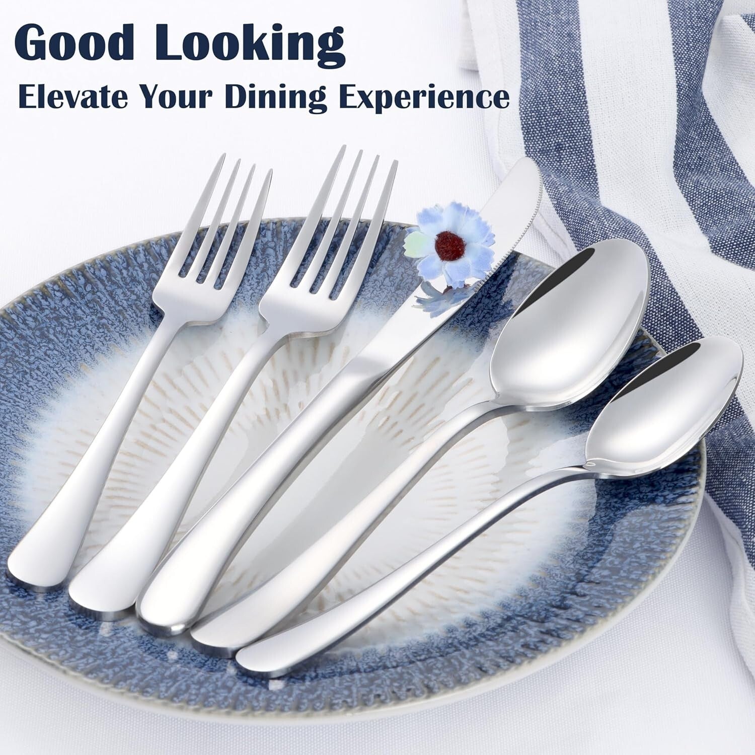 Elegant 60-Piece Cutlery Set - Heavyweight Stainless Steel for Dining Excellence