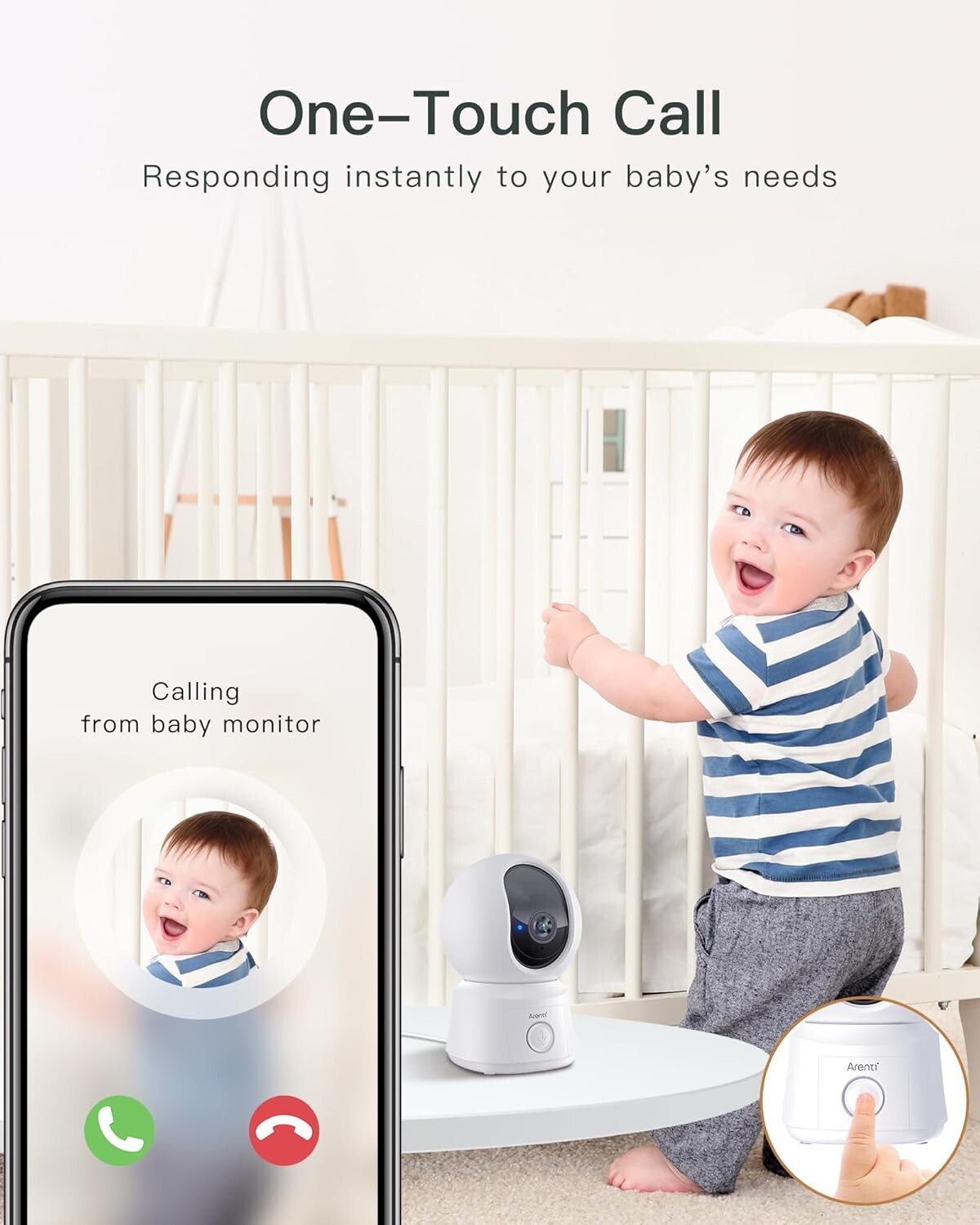 1080P Video Baby Monitor - 5-Inch Smart Camera with Two-Way Audio & Night Vision
