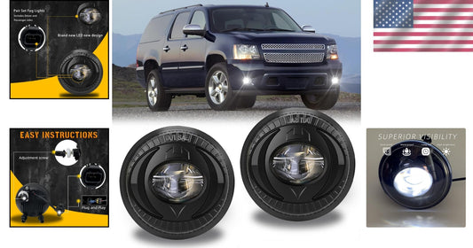 Durable Waterproof LED Fog Lights Set for Various Chevy & GMC Vehicles - 1 PCS