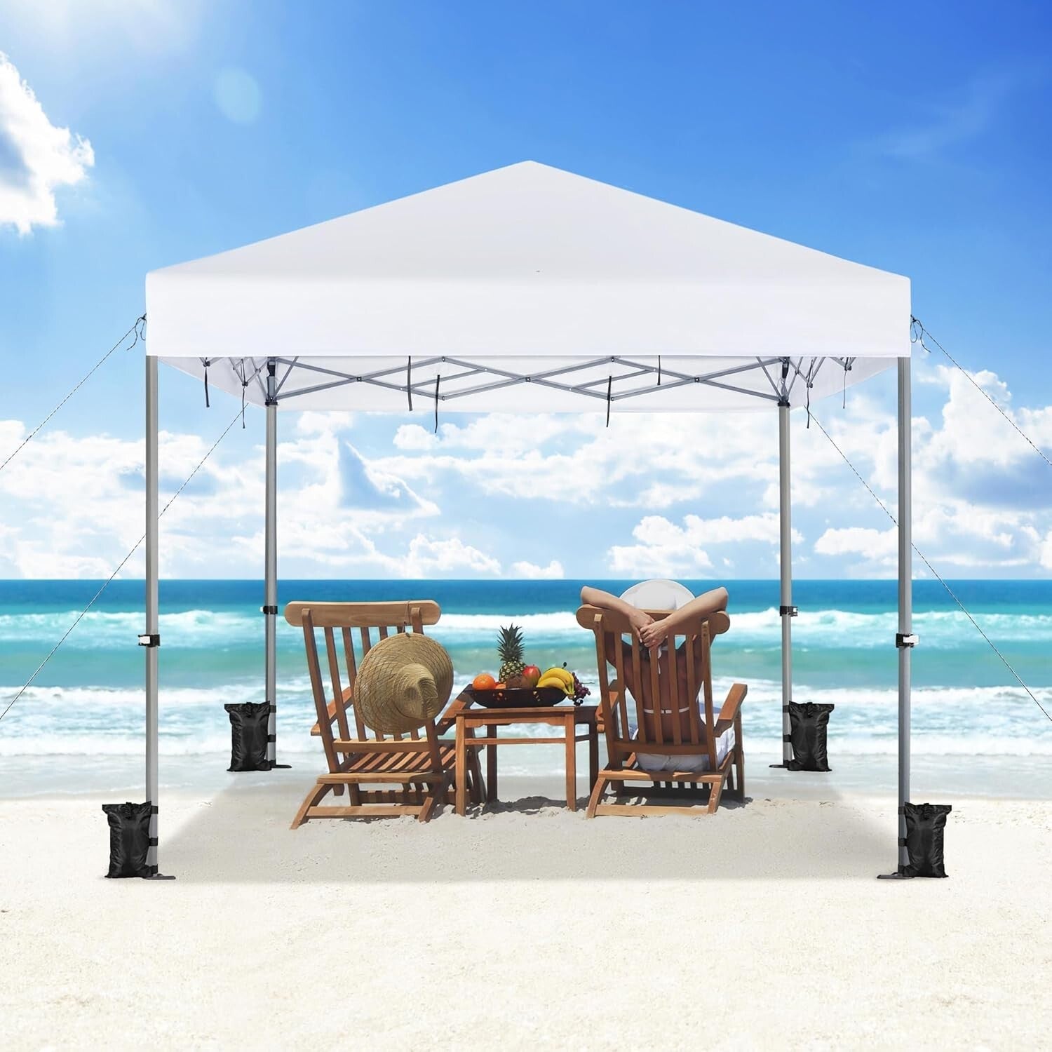 Instant 12x12 Gazebo Canopy with Roller Bag & Four Sandbags for Convenient Setup