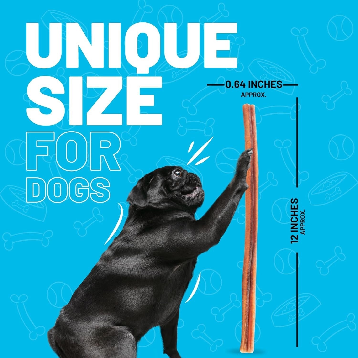 XL 12-Inch Bully Sticks - 12 Count - Natural Dog Treats for Chewing Bliss