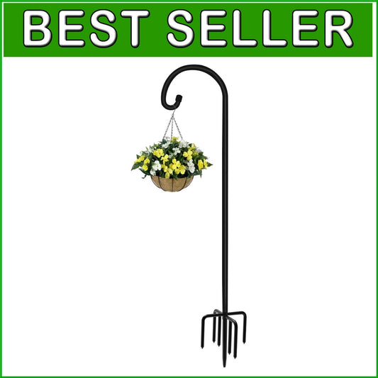Elegant 108-Inch Shepherd Hook for Bird Feeders and Wedding Decor - Matte Black