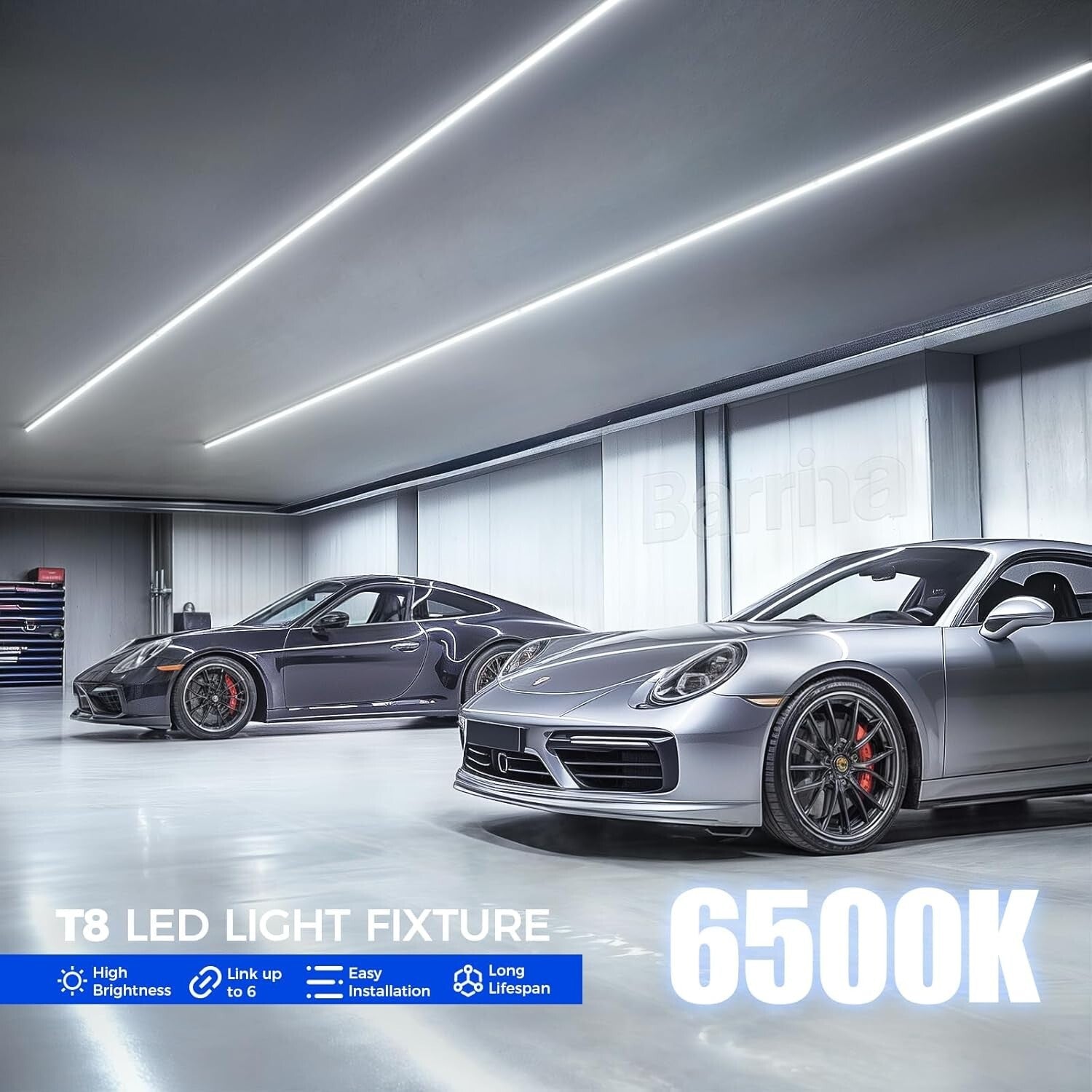 Ultra Bright Linked 4FT LED Ceiling Lights - 40W, Ideal for Workspaces, 10 Pack