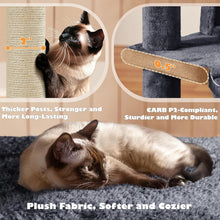 Load image into Gallery viewer, Durable 54-Inch Cat Tower with Plush Hideaways and Interactive Dangling Balls