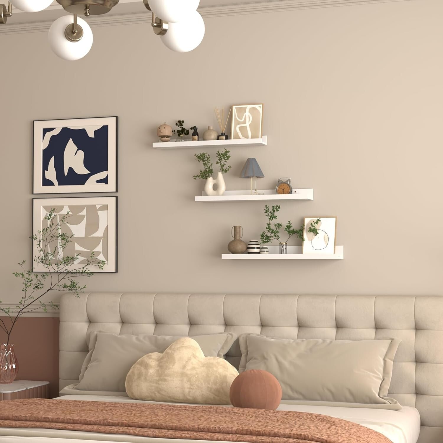 24 Inch Floating Shelves Set of 3 - Versatile Wall-Mounted Storage for Home