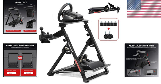 PRO Adjustable Wheel Stand: Durable Simulator Cockpit for Sim Racing Enthusiasts