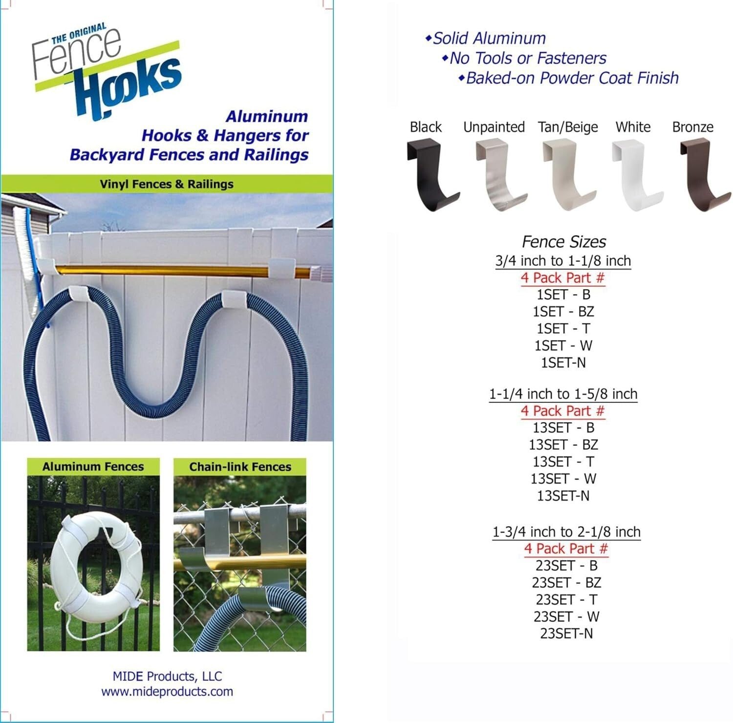 Durable and Lightweight Rust-Free Aluminum Fence Hooks - Perfect for Outdoors
