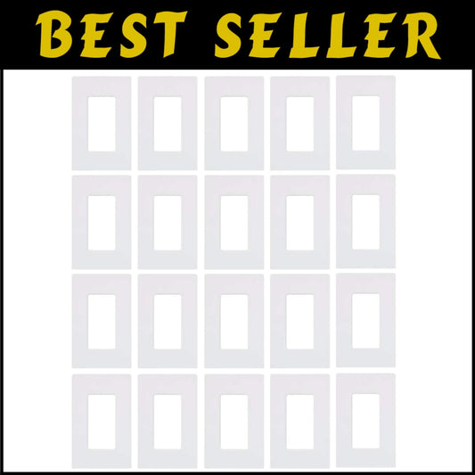 20-Pack Glossy White Decorator Switch Cover Plates - Quick Snap-On Installation