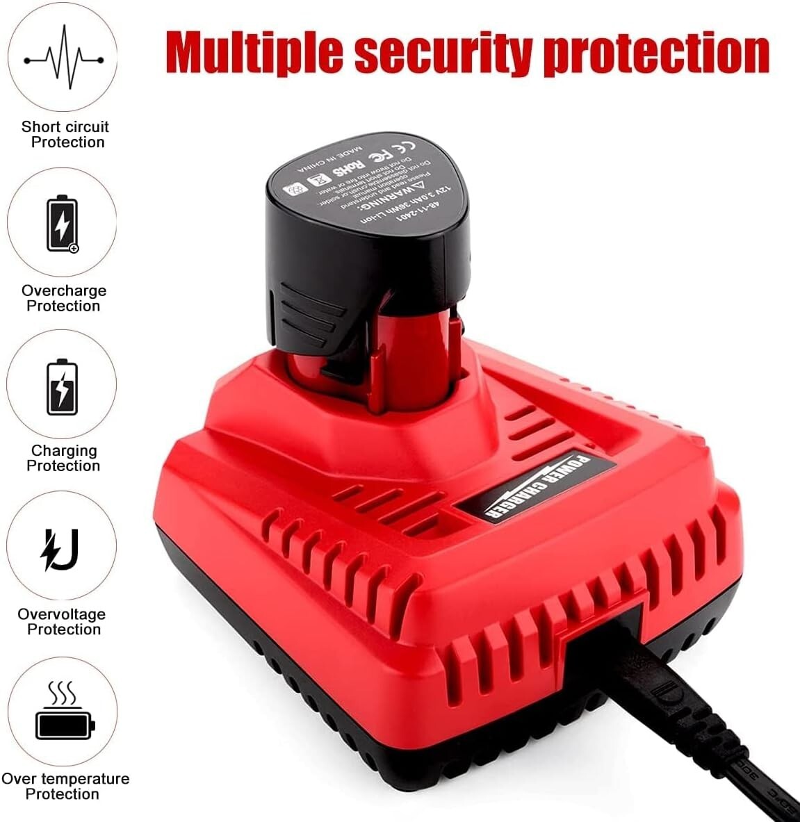 Professional 2-Pack 3500mAh Milwaukee M12 Batteries with Rapid Charger Included