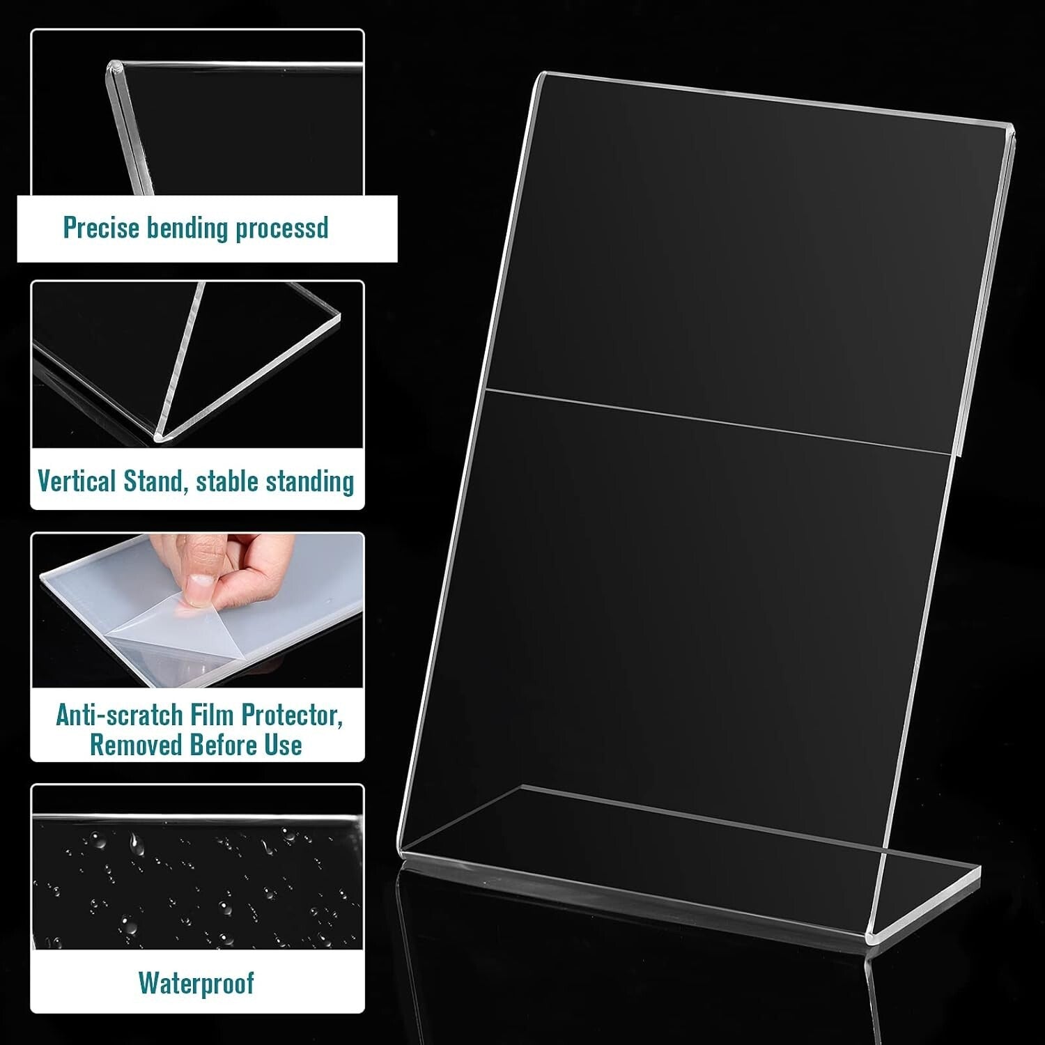 Durable 36-Piece Clear Acrylic Photo & Menu Holder - Effortless Display Solution