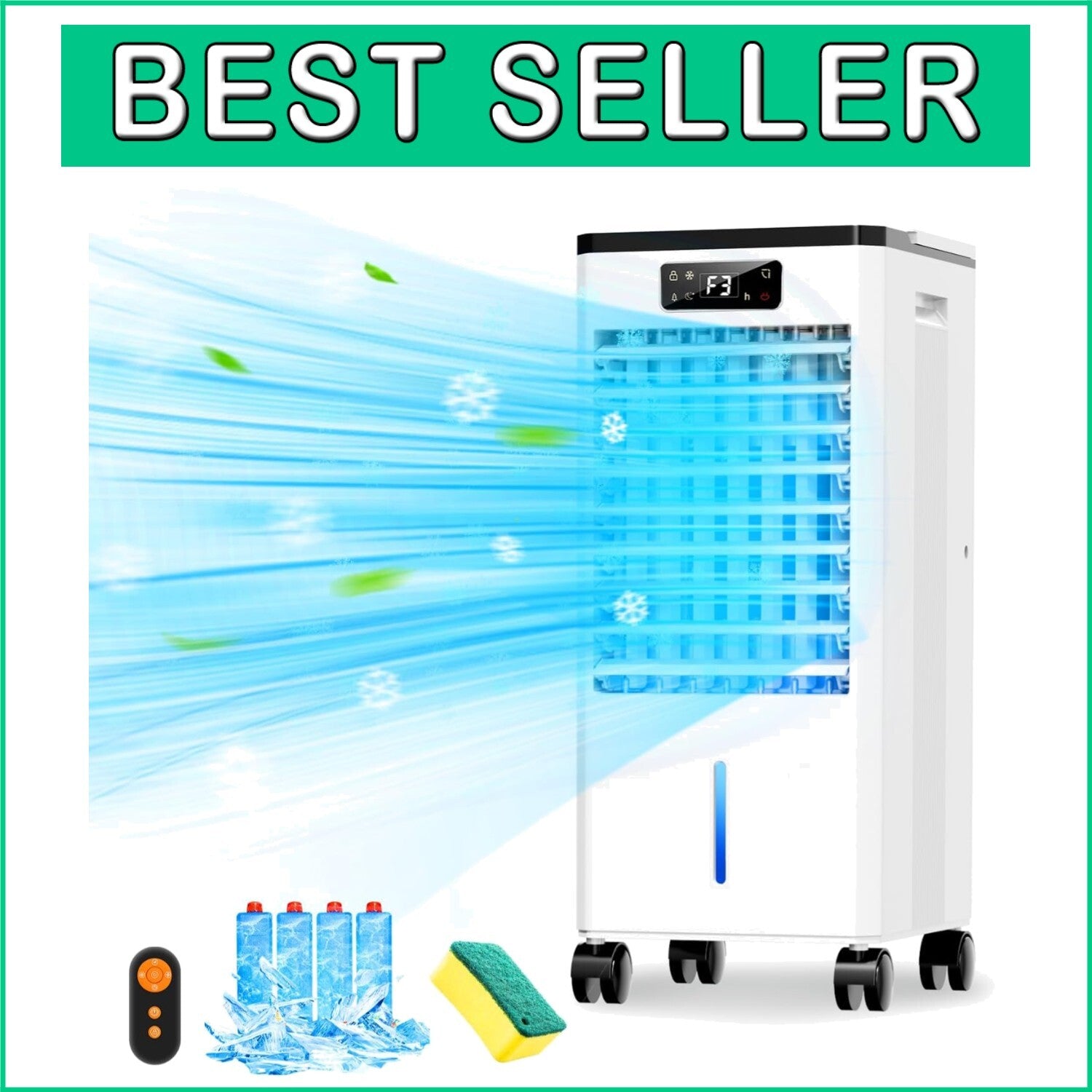 Adjustable Speed Evaporative Air Cooler - Remote Control & Touch Operation