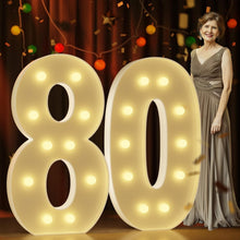 Load image into Gallery viewer, Brilliant 4Ft Neon Number 80 - Easy to Assemble Party Backdrop Decoration