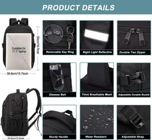 Load image into Gallery viewer, TSA Friendly 17.3'' Laptop Travel Backpack with USB Port - Anti Theft Design