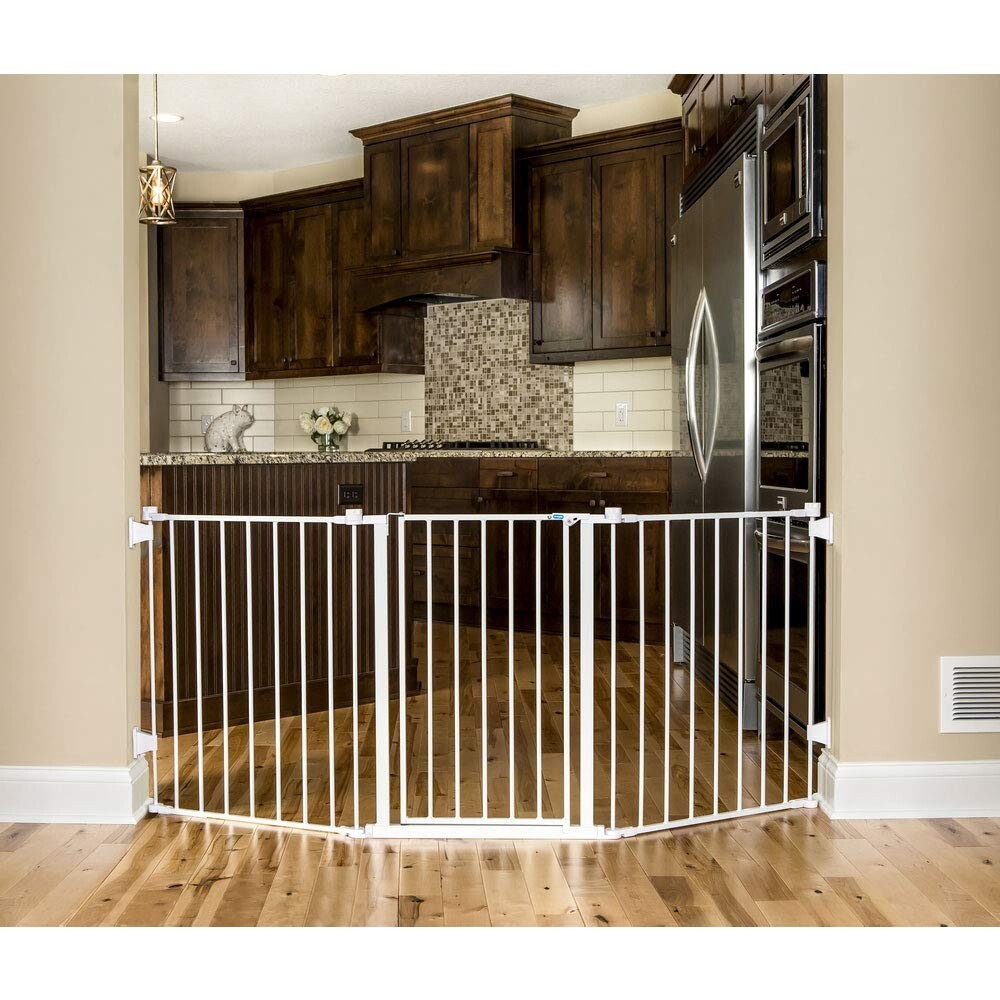 Adjustable 76-Inch Baby Gate with Wall Mount Hardware for Easy Installation