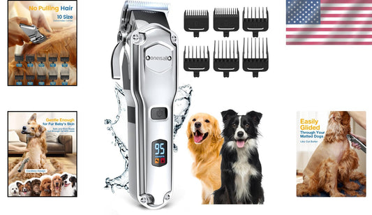 Professional Quality Dog Grooming Clippers - Cordless, Waterproof, Easy to Use